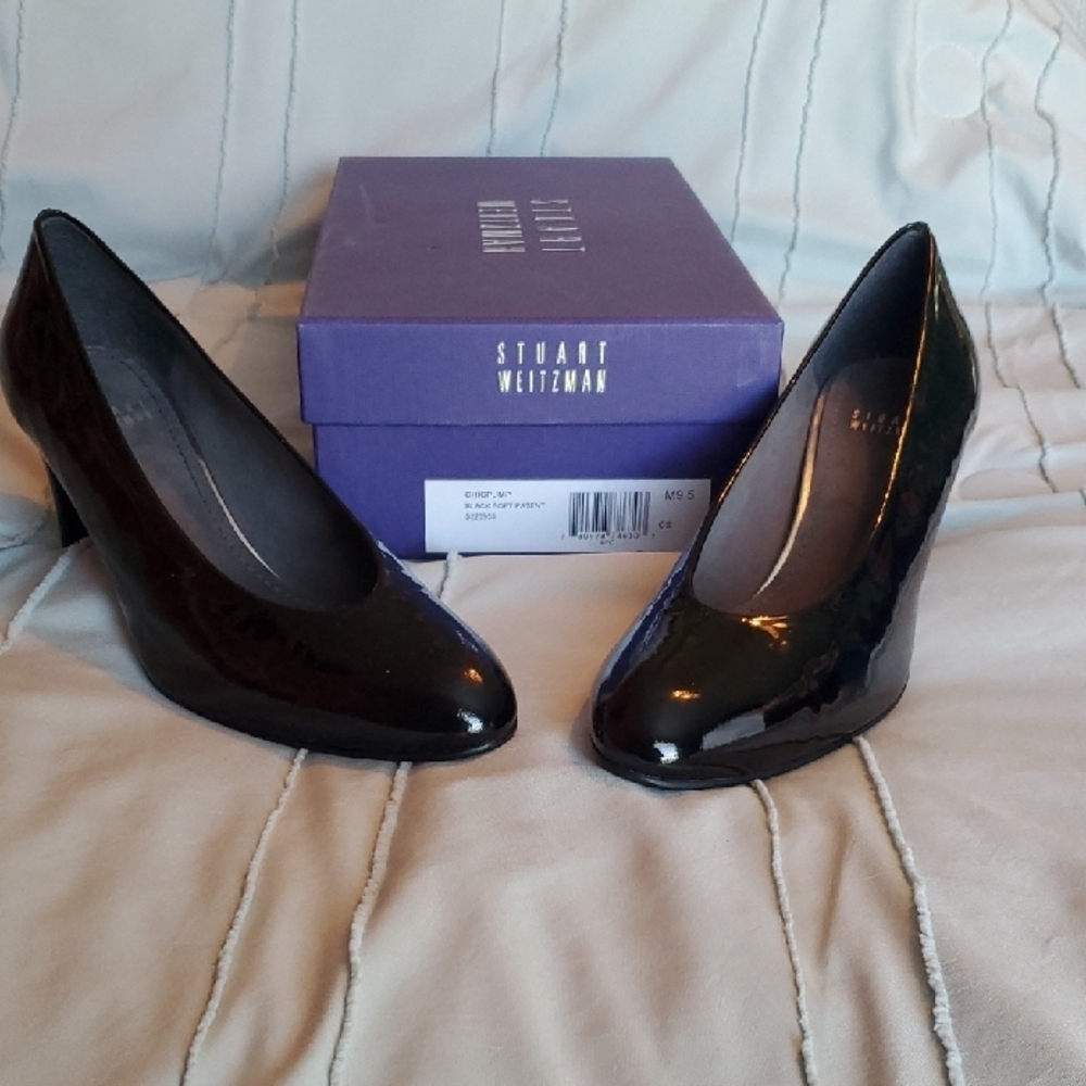 Stuart Weitzman Black Patent Leather Heels
